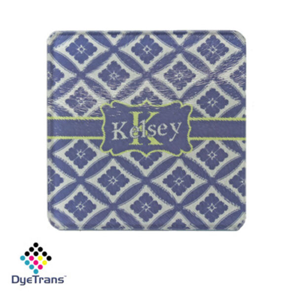 Square DyeTrans Glass Coaster, with White Sublimation Backing, 3.93" x 3.93" x .16". Tempered Textu Thumbnail