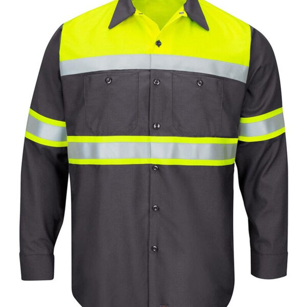 Hi-Visibility Colorblock Ripstop Long Sleeve Work Shirt - Tall Sizes Thumbnail