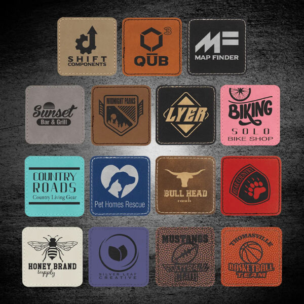 Blank Square Laserable Leatherette Patch with Kota Pro Adhesive Thumbnail