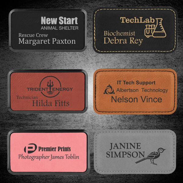 Blank Leatherette Badge With Magnet Thumbnail