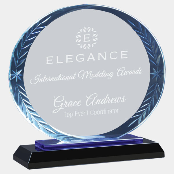 7" Oval Accent Glass on & Reflective Base Thumbnail