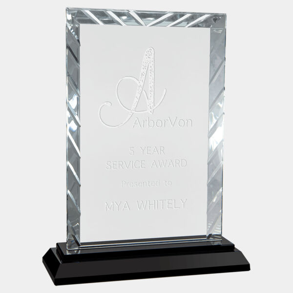 8" Rectangle Accent Glass on Base Thumbnail