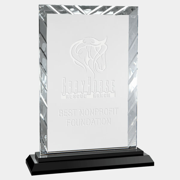 9" Rectangle Accent Glass on Base Thumbnail