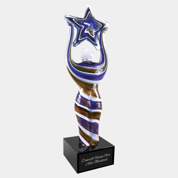 12" Glass Figure with Star and Base Thumbnail