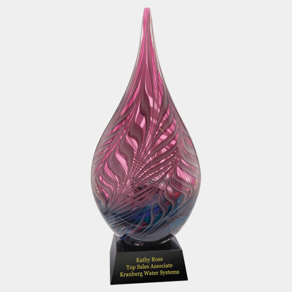 16 1/2" Multi-Color Hollow Raindrop Art Glass Thumbnail