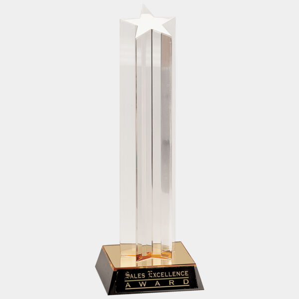 11" Single Star Column Acrylic with / Base Thumbnail