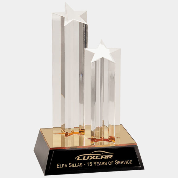 9 1/2" Double Star Column Acrylic with / Base Thumbnail