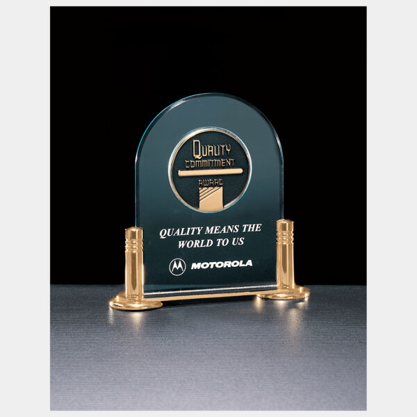 6" x 6" Airflyte Series Jade Acrylic with -Plated Brass Base and 2 1/2" CAM Insert Thumbnail