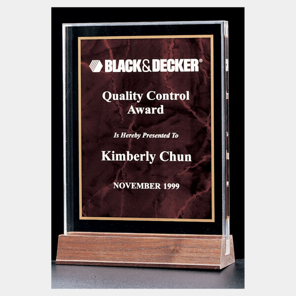 6" x 8 5/8" Ruby Marble Acrylic Award with American Base Thumbnail