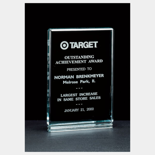 5" x 7 1/2" Classic Series Jade Acrylic Free Standing Award Thumbnail