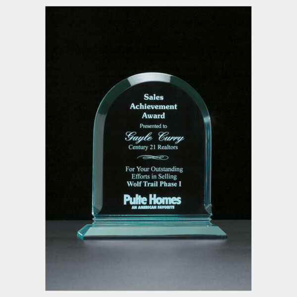 8 1/2" x 9 3/4" Arch Series Jade Acrylic Award Thumbnail
