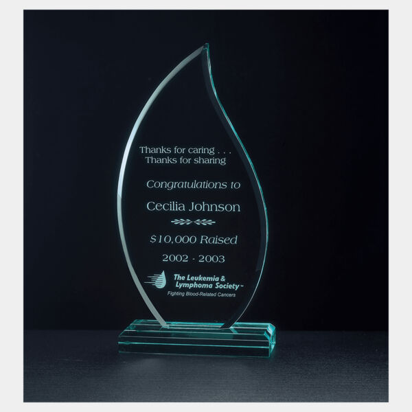 4 3/4" x 9 3/4" Flame Series Jade Acrylic Award Thumbnail