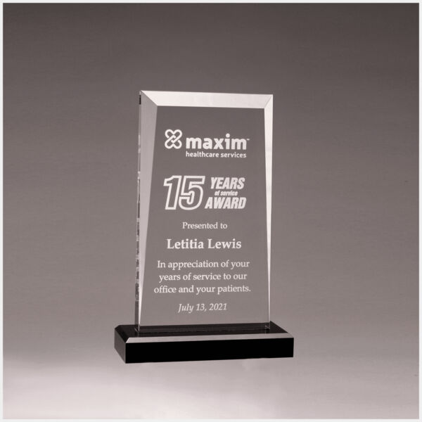 5 1/2" x 8 3/4" Apex Series Acrylic Award with Base Thumbnail