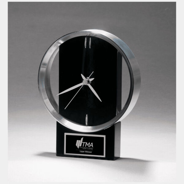 5 5/8" x 7 3/4" Modern Design Clock with Bezel, High Gloss Base, Plate Thumbnail