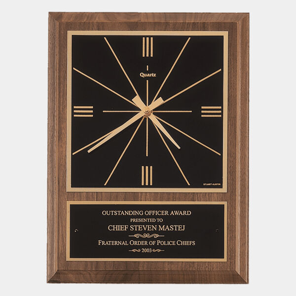 8" x 10" American Square Face Quartz Clock with Plate Thumbnail