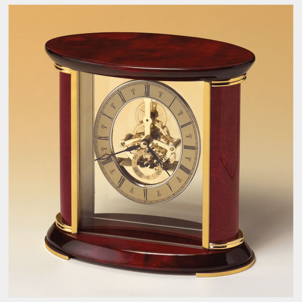 7" x 9" Skeleton Clock w/Sub-Second Dial, Brass Finish Movement, Piano Accents-Plate Not Included Thumbnail