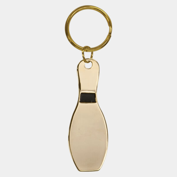 1" x 3" Bowling Pin Brass Keychain Thumbnail