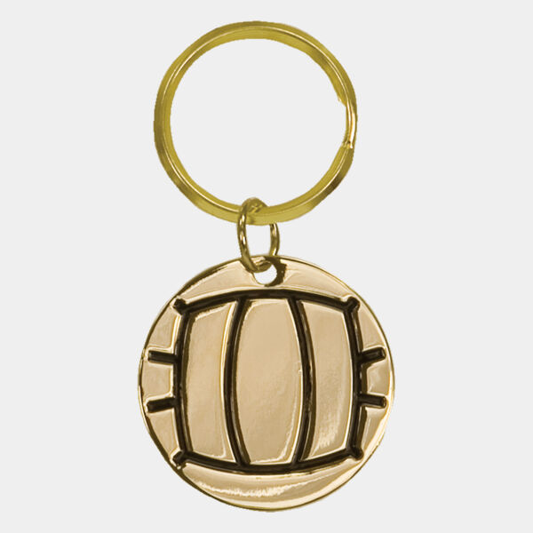 1 1/2" Volleyball Brass Keychain Thumbnail