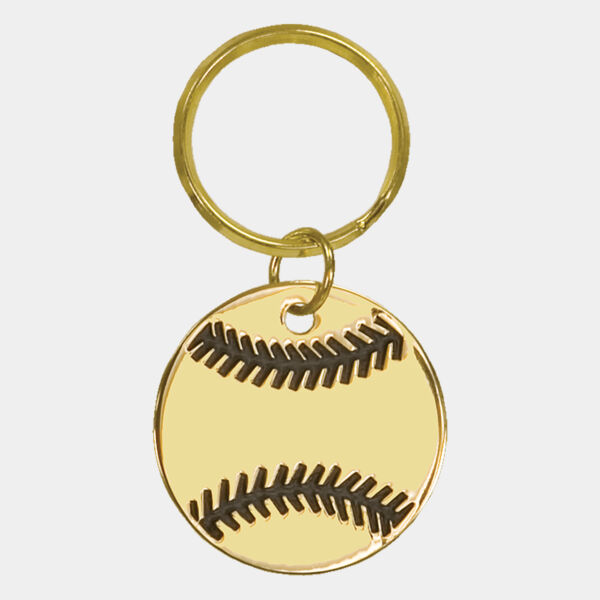 1 1/2" Baseball/Softball Brass Keychain Thumbnail