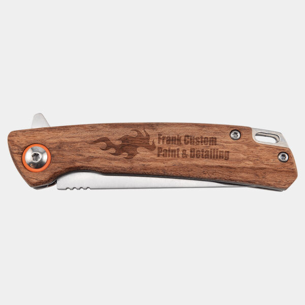 Bison River 4" Wood Everyday Carry Knife with Ball Bearing Open Mechanism Thumbnail