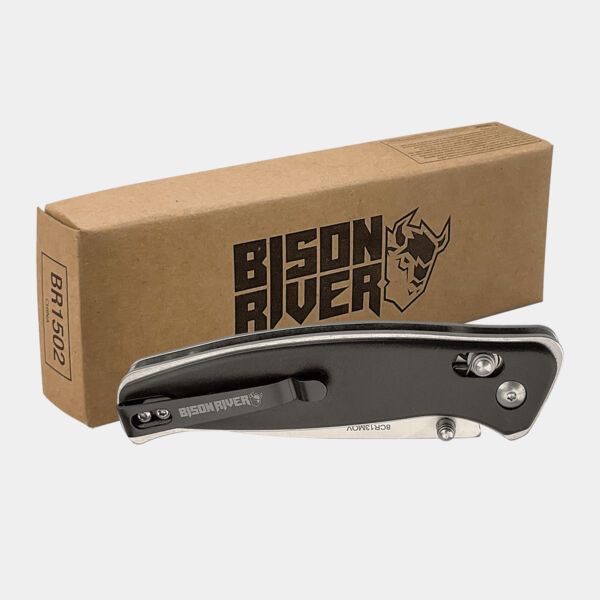 Bison River 4 1/2" Button Lock Folding Knife with Clip Thumbnail