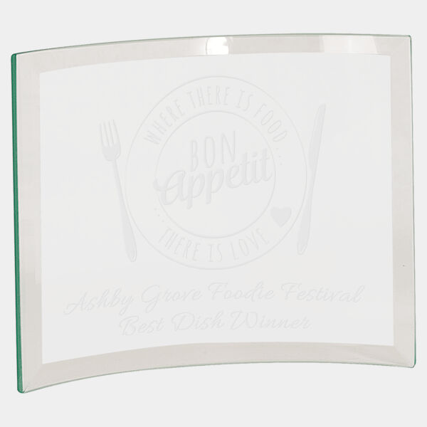 8" x 6" x 1/4" Beveled Jade Glass Crescent Thumbnail