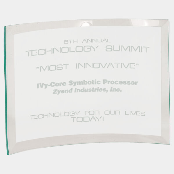 10" x 7" x 1/4" Beveled Jade Glass Crescent Thumbnail