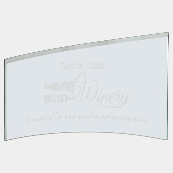 11" x 8 7/8" x 1/4" Jade Slanted Glass Crescent Thumbnail