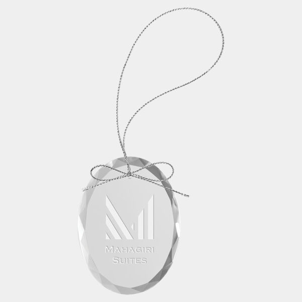 3 1/4" Oval Glass Ornament with String Thumbnail