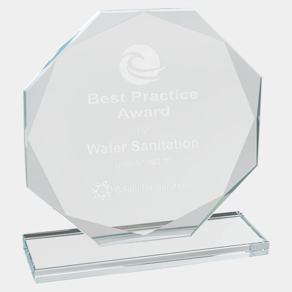 6 1/2" Octagon Glass Award Thumbnail