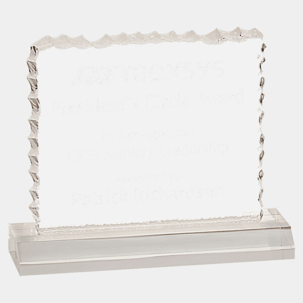 5 1/2" x 4 1/2" Cracked Ice Acrylic Blank with Base Thumbnail