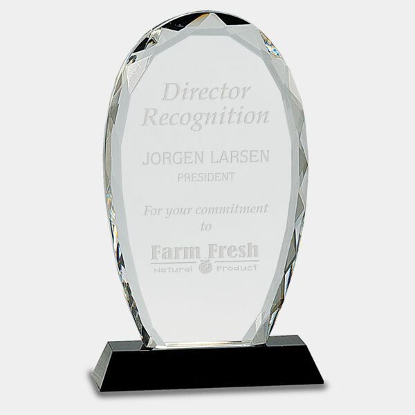 9" Oval Facet Crystal on Pedestal Base Thumbnail