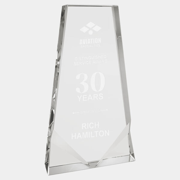 4 3/4" x 8 1/4" Crystal Wedge with Two Front Bevels Thumbnail