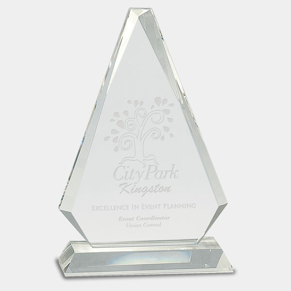 9 1/4" Crystal Triangle on Pedestal Base Thumbnail