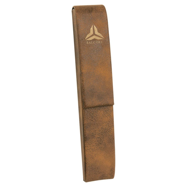 6 1/2" x 1" Rustic/ Laserable Leatherette Single Pen Case Thumbnail