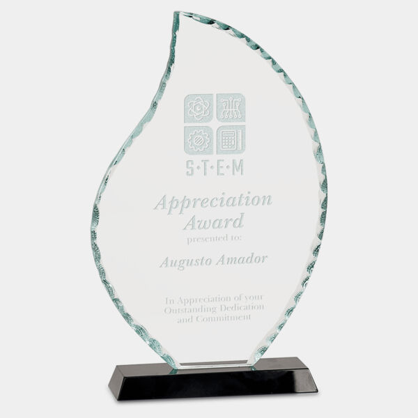 8 1/2" Flame Facet Glass on Base Thumbnail