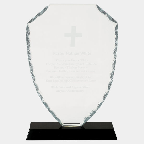 8 1/4" Shield Facet Glass on Base Thumbnail