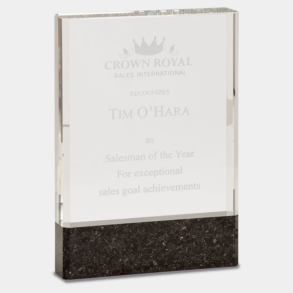 5" x 7" Fusion Crystal Award with Genuine Marble Thumbnail