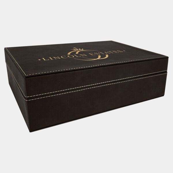 12 1/4" x 8 1/4" Laserable Leatherette Premium Gift Box Thumbnail