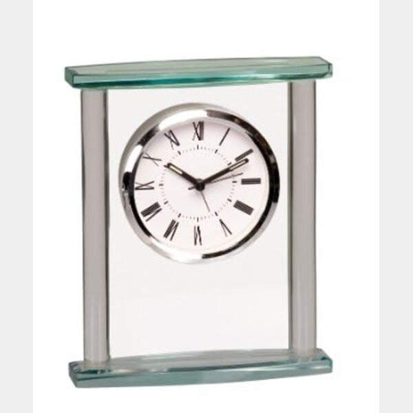 7" Square Glass Clock with Top Thumbnail