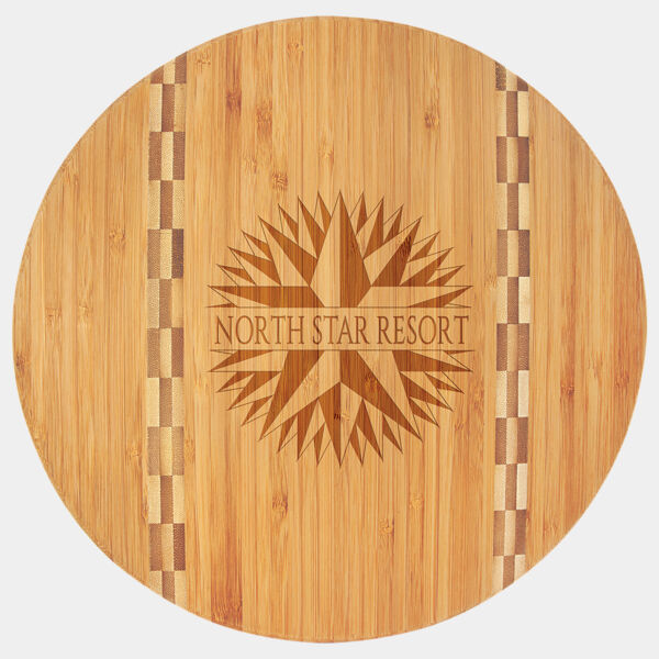 11 3/4" Round Cutting Board with Butcher Block Inlay Thumbnail