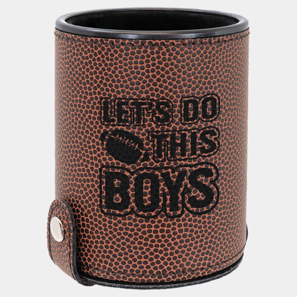 Football Laserable Leatherette Dice Cup with 5 Dice Thumbnail