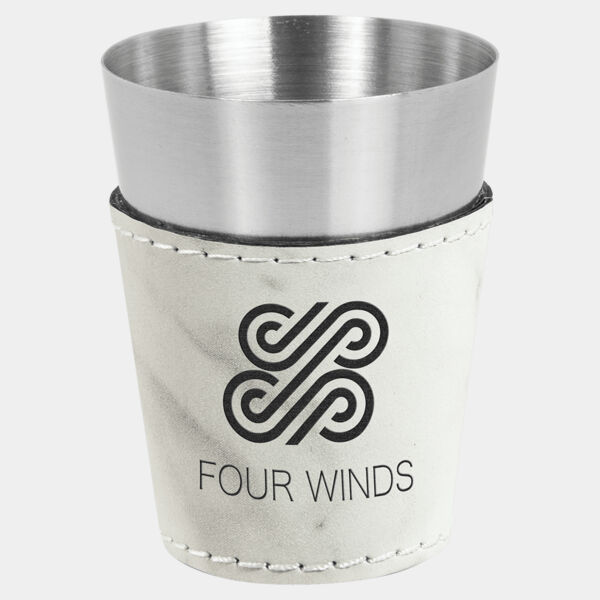 2 oz. Marble Laserable Leatherette & Shot Glass Thumbnail
