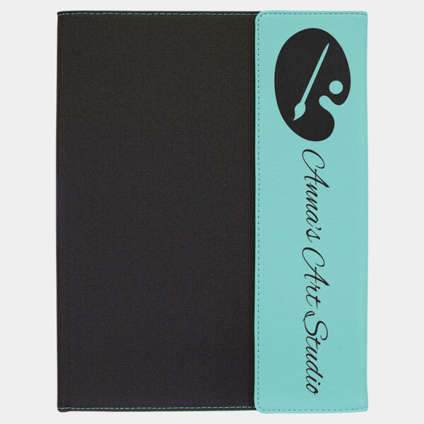 9 1/2"x12" Laserable Leatherette / Canvas Portfolio with Notepad Thumbnail