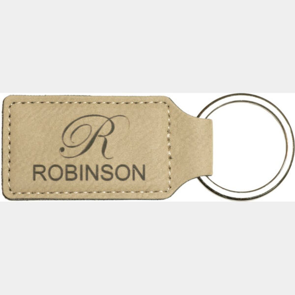 2 3/4" x 1 1/4" Laserable Leatherette Rectangle Keychain Thumbnail