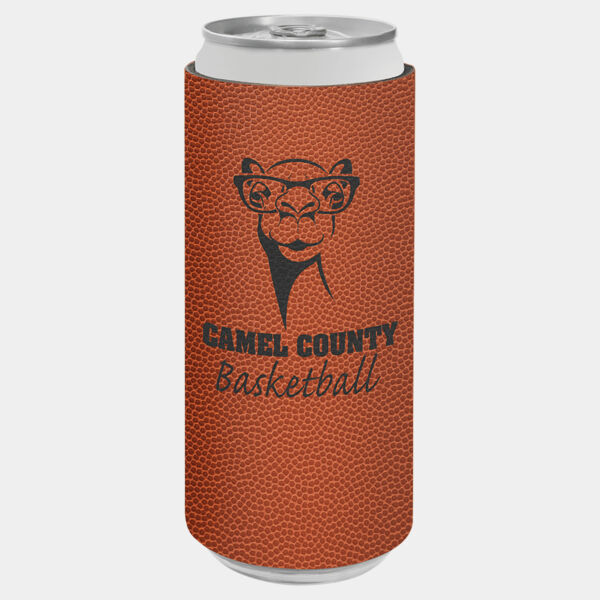 Basketball Laserable Leatherette Slim Beverage Holder Thumbnail
