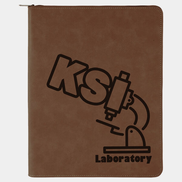 9 1/2" x 12" with Zipper Laserable Leatherette Portfolio with Notepad Thumbnail