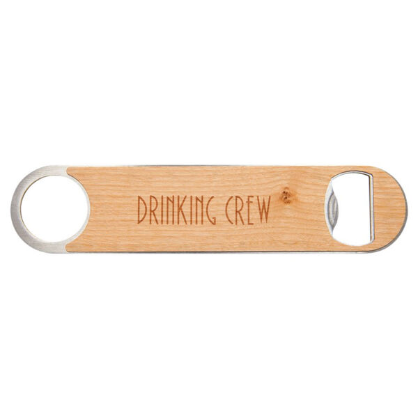 1 1/2" x 7" Bottle Opener with Wood Veneer Thumbnail