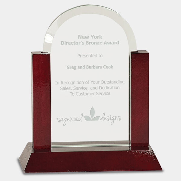 7" Gateway Jade Dome Glass Award with Finish Base Thumbnail