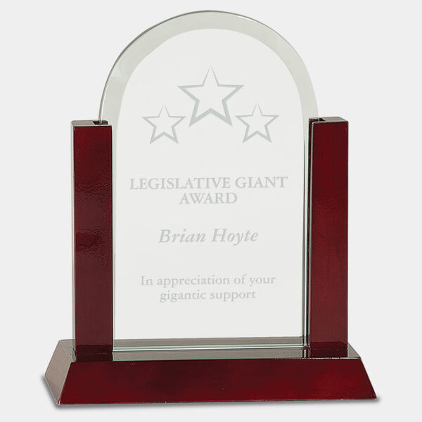 8" Gateway Jade Dome Glass Award with Finish Base Thumbnail